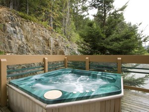 Private hot tub with valley views