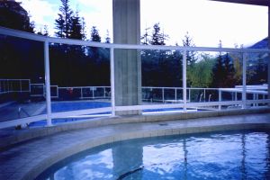 Hot tub and pool areas